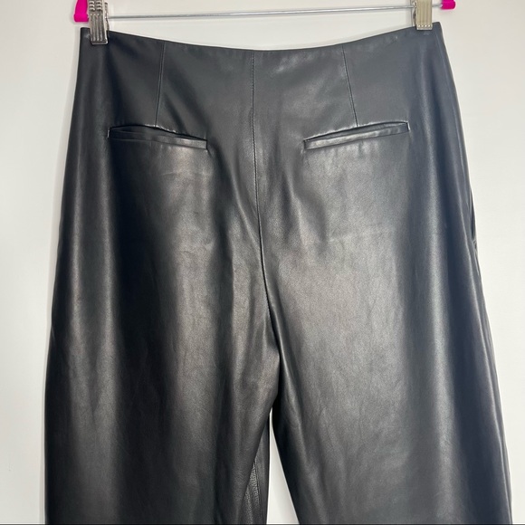 Vince. Black 100% Lamb Leather Tapered Straight Leg Pants Size 8 NWT - Picture 15 of 16